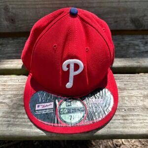 Philadelphia Phillies New Era 59FIFTY Fitted Hat Baseball Cap Cool Base Sz 7 1/4